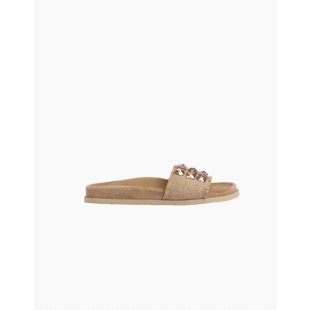 NEW PEDRO GARCIA women's dolomita spa slide sandals in natural burlap golden